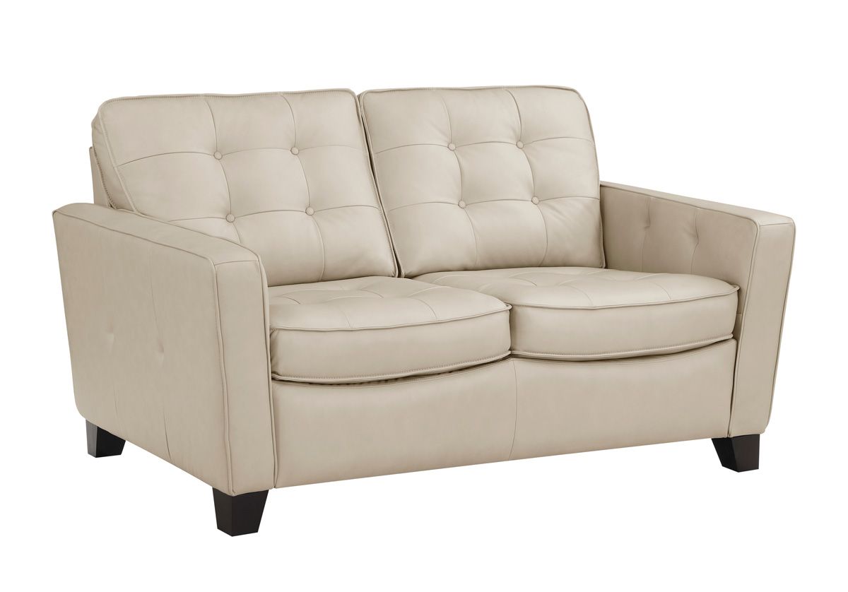 Talon Beige Top Grain Leather Loveseat