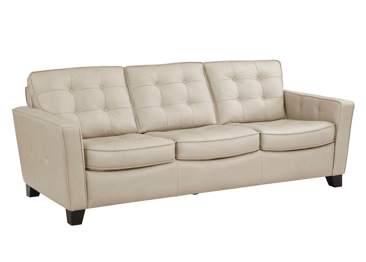 Talon Beige Top Grain Leather Sofa