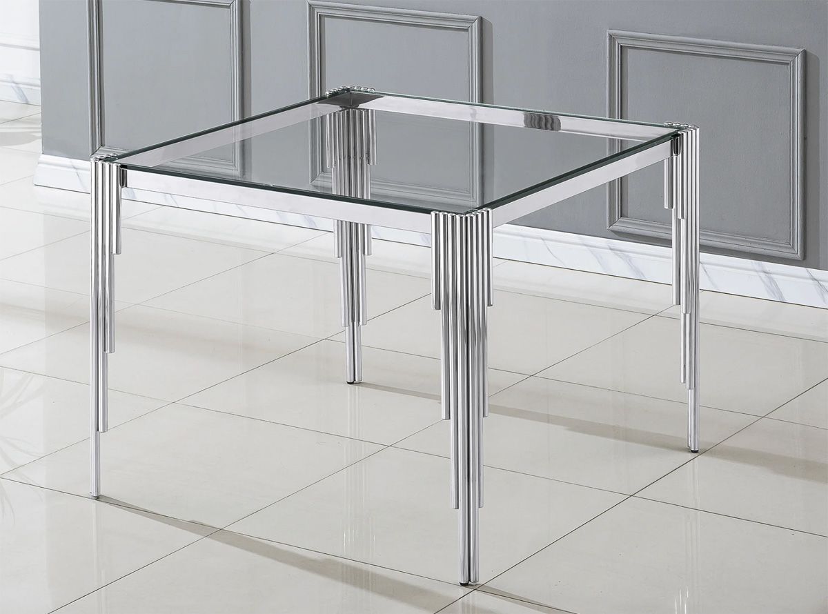 Tango Clear Glass Top Square Dining Table