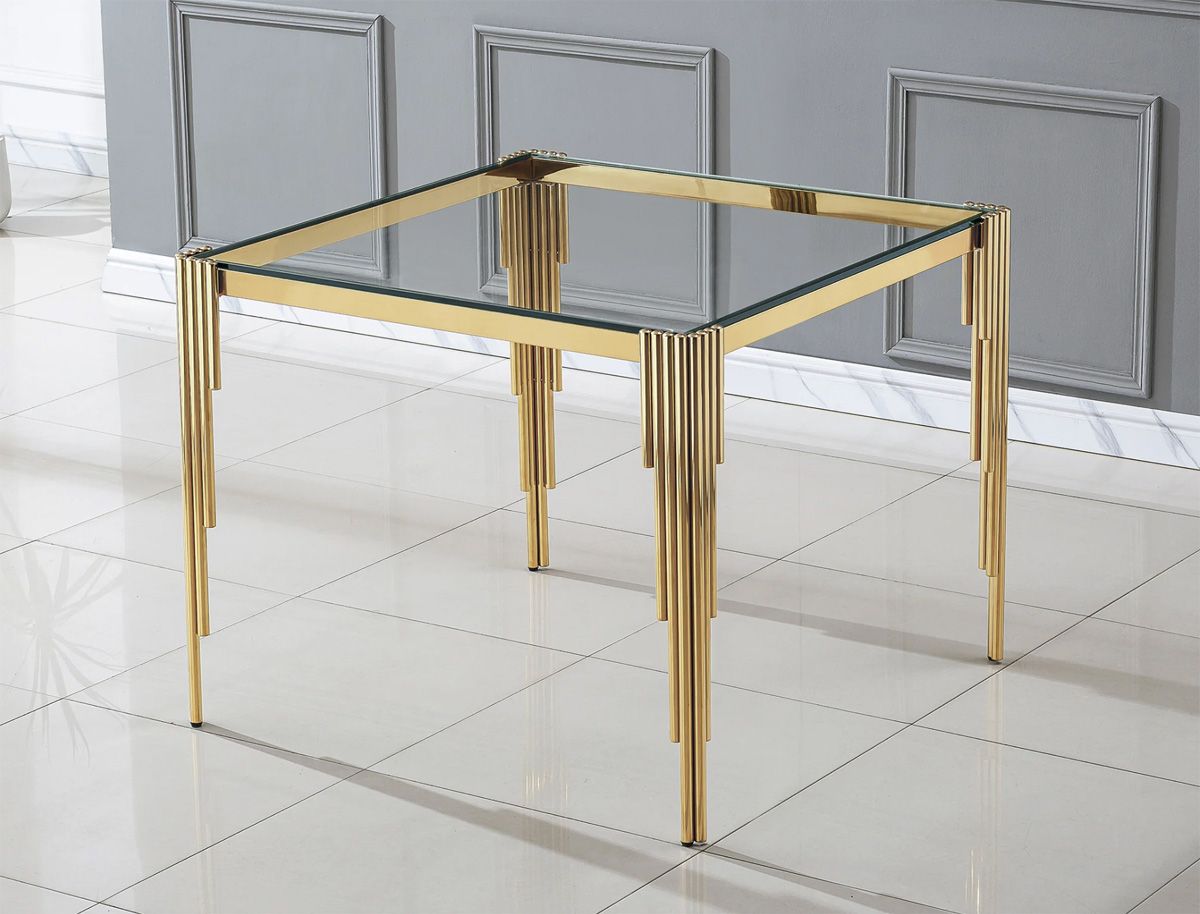 Tango Square Dining Table Gold Finish