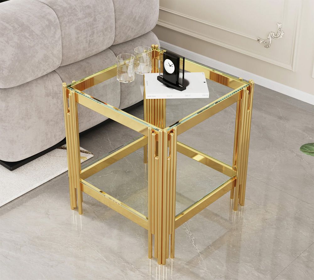 Tango Gold Finish End Table