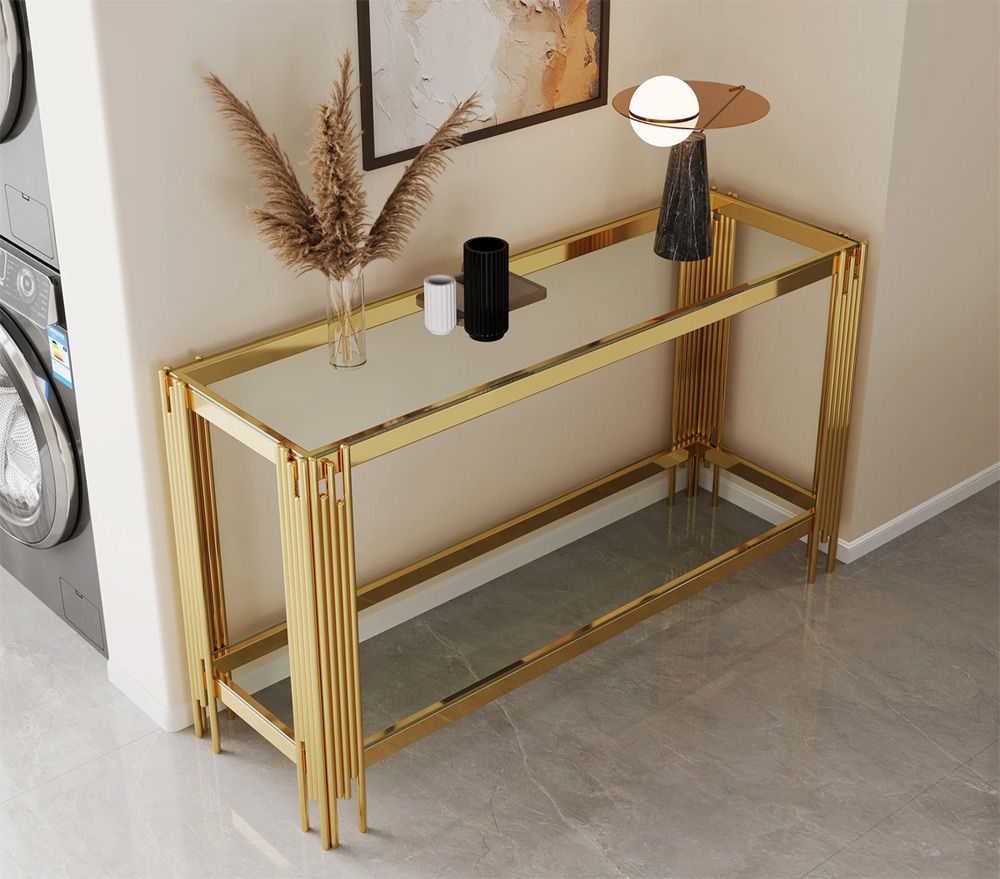 Tango Gold Finish Sofa Table