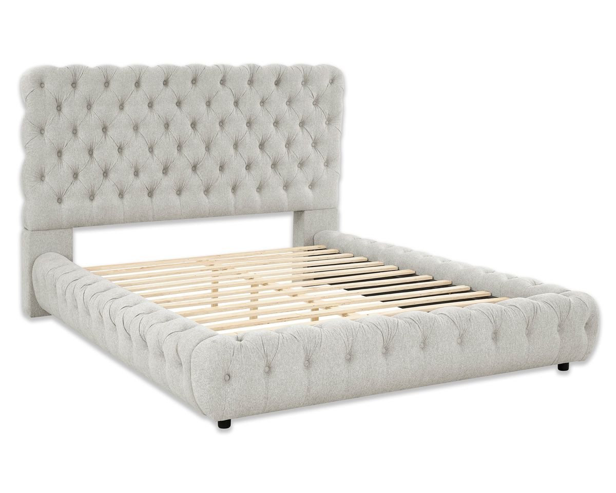 Tasha Dove Grey Platform Bed