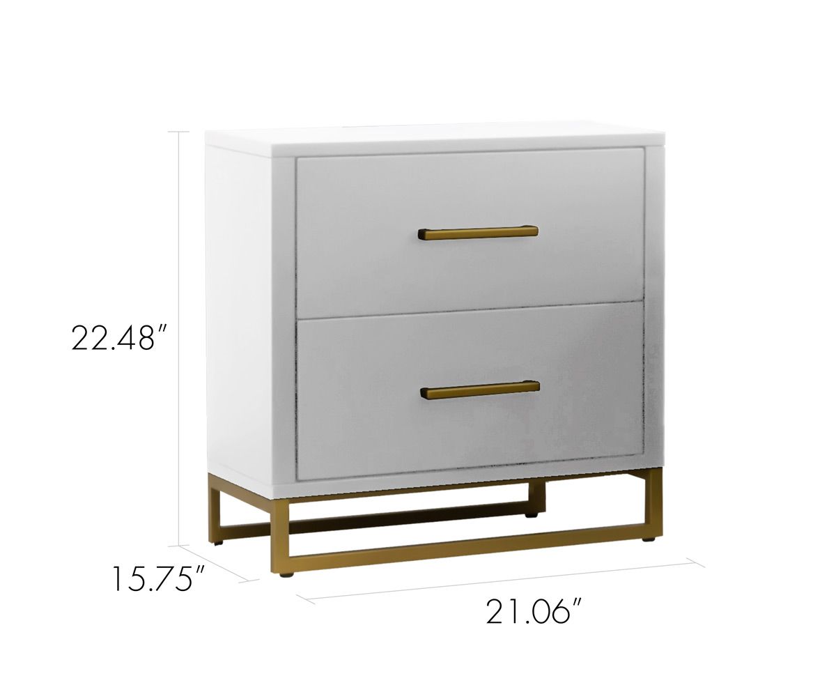 Taxido White Gold Night Stand