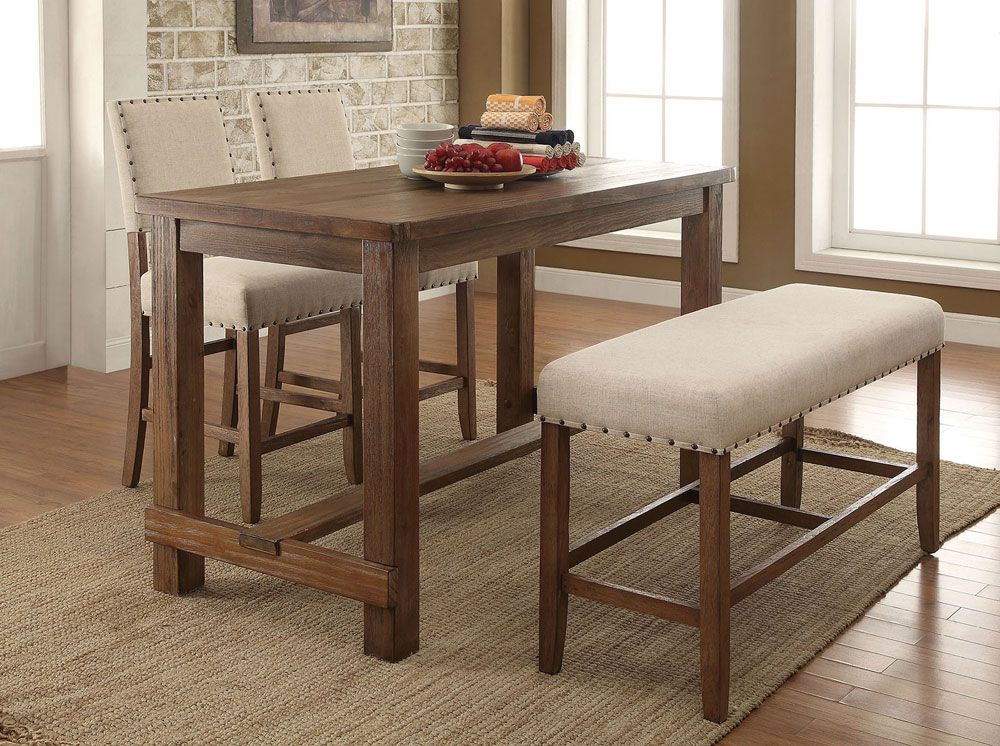 Telara Rustic Finish Counter Height Table Set