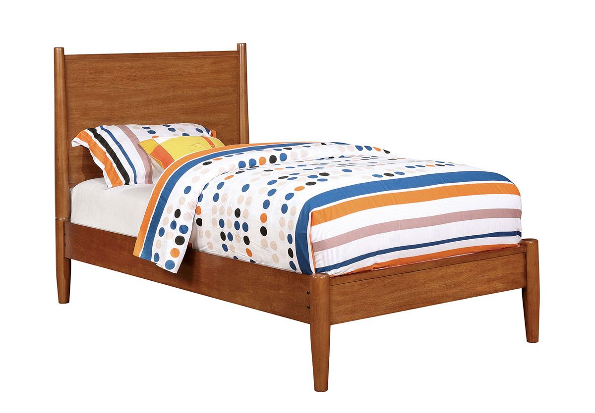 Terris Oak Finish Twin Size Bed