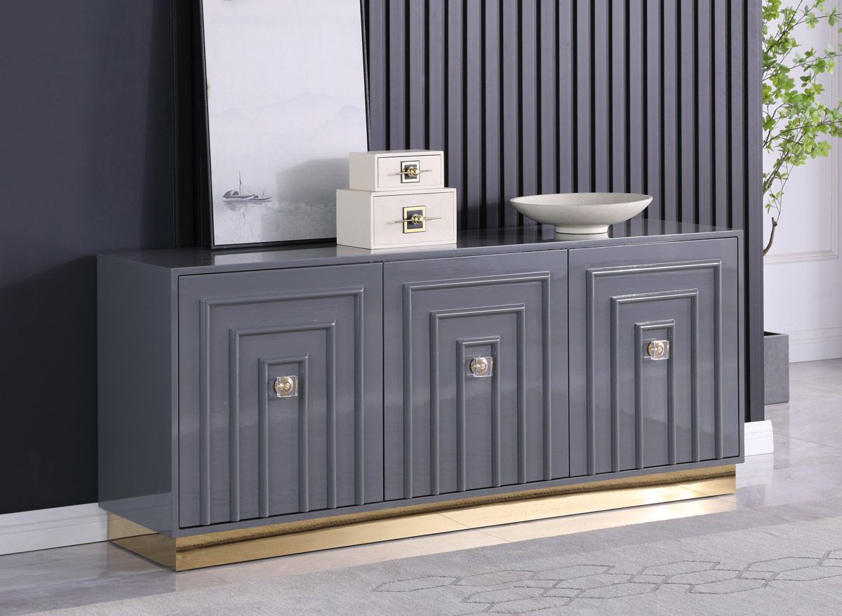 Thaddeus Grey Lacquer Sideboard