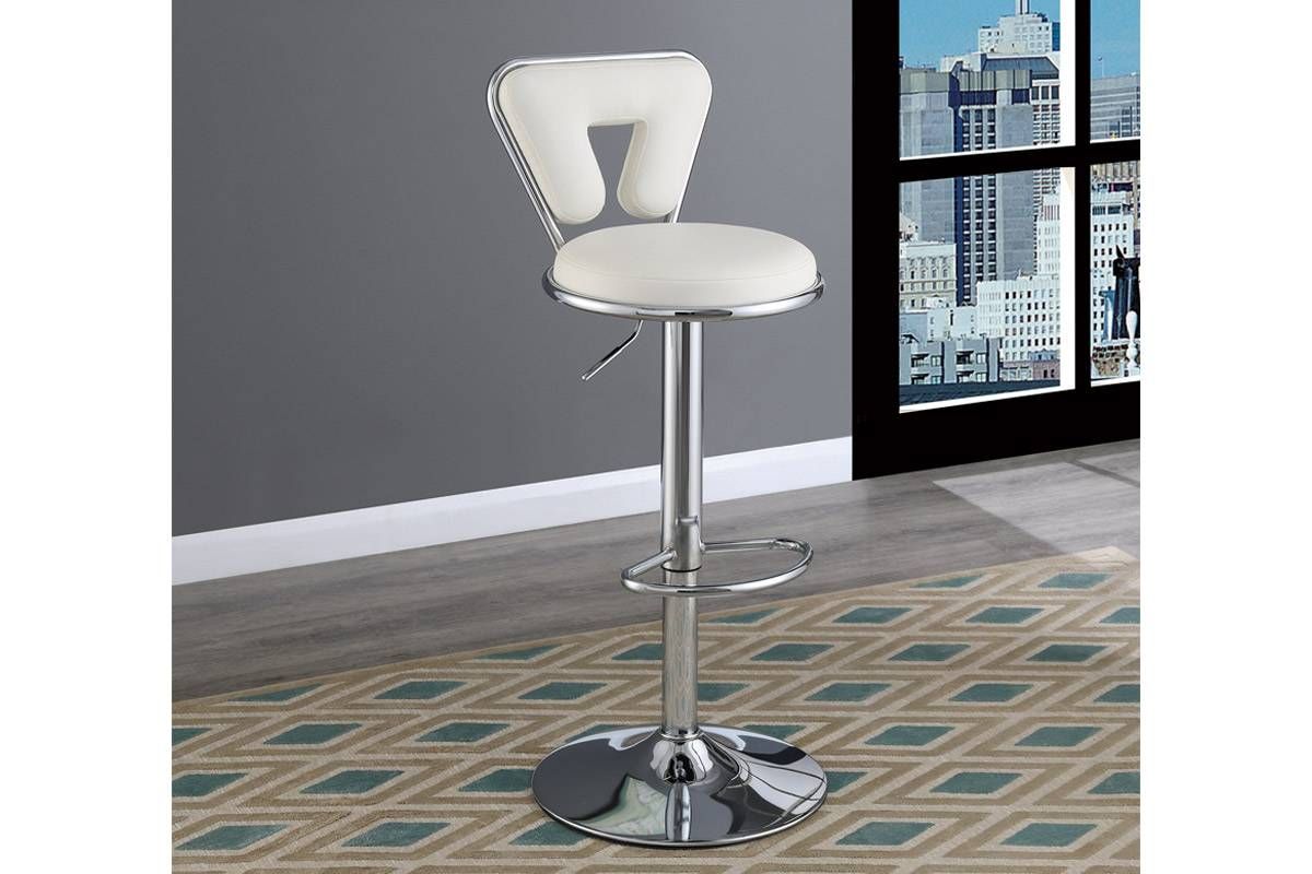 Thomas White Leather Bar Stools