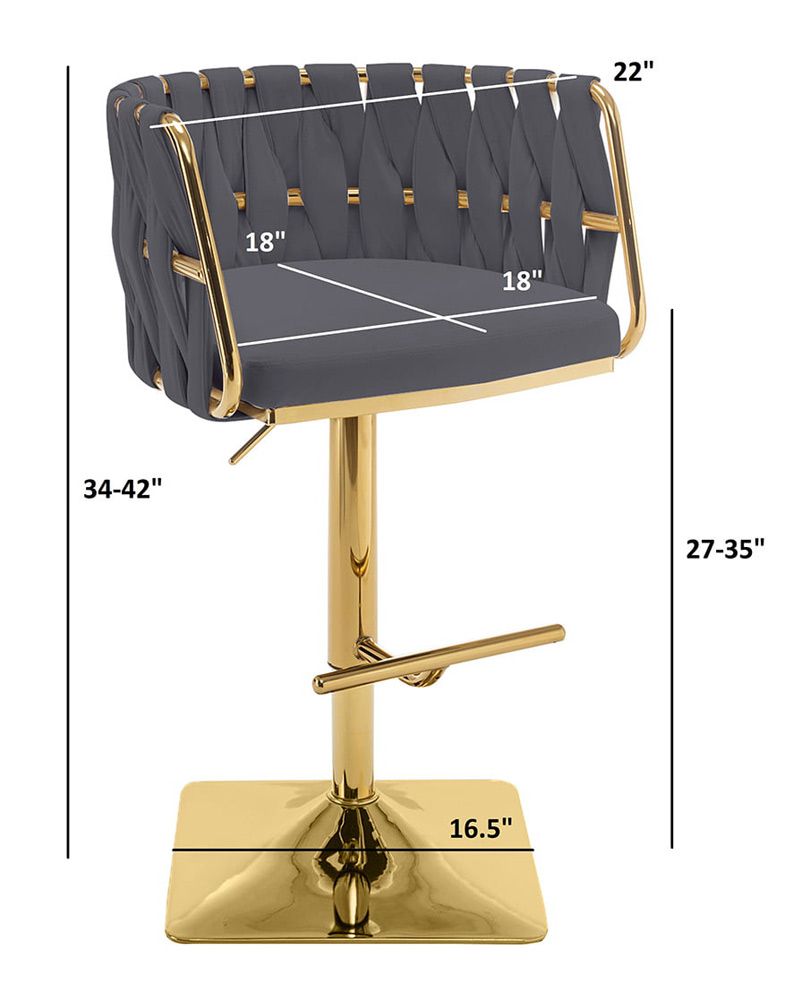 Tigard Leather Barstool Dimensions