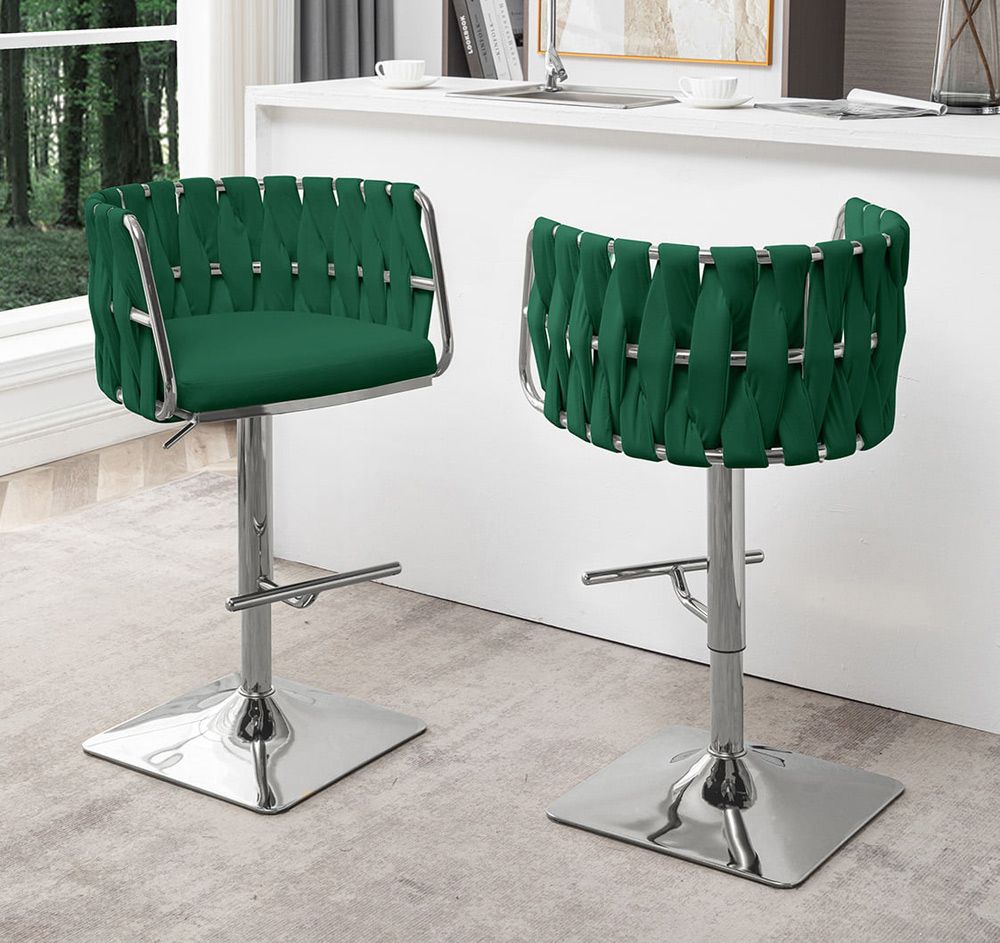 Tigard Green Leather Barstools