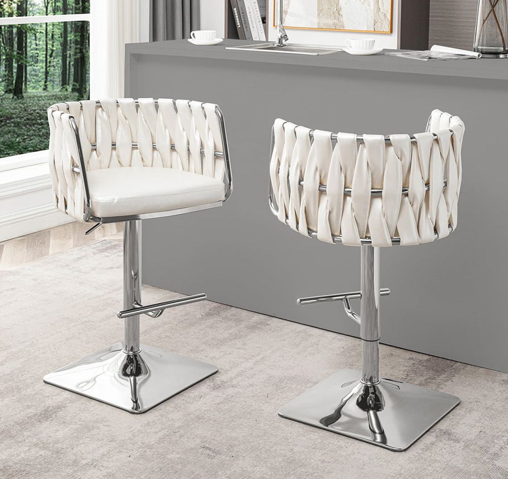 Tigard Cream Leather Barstools