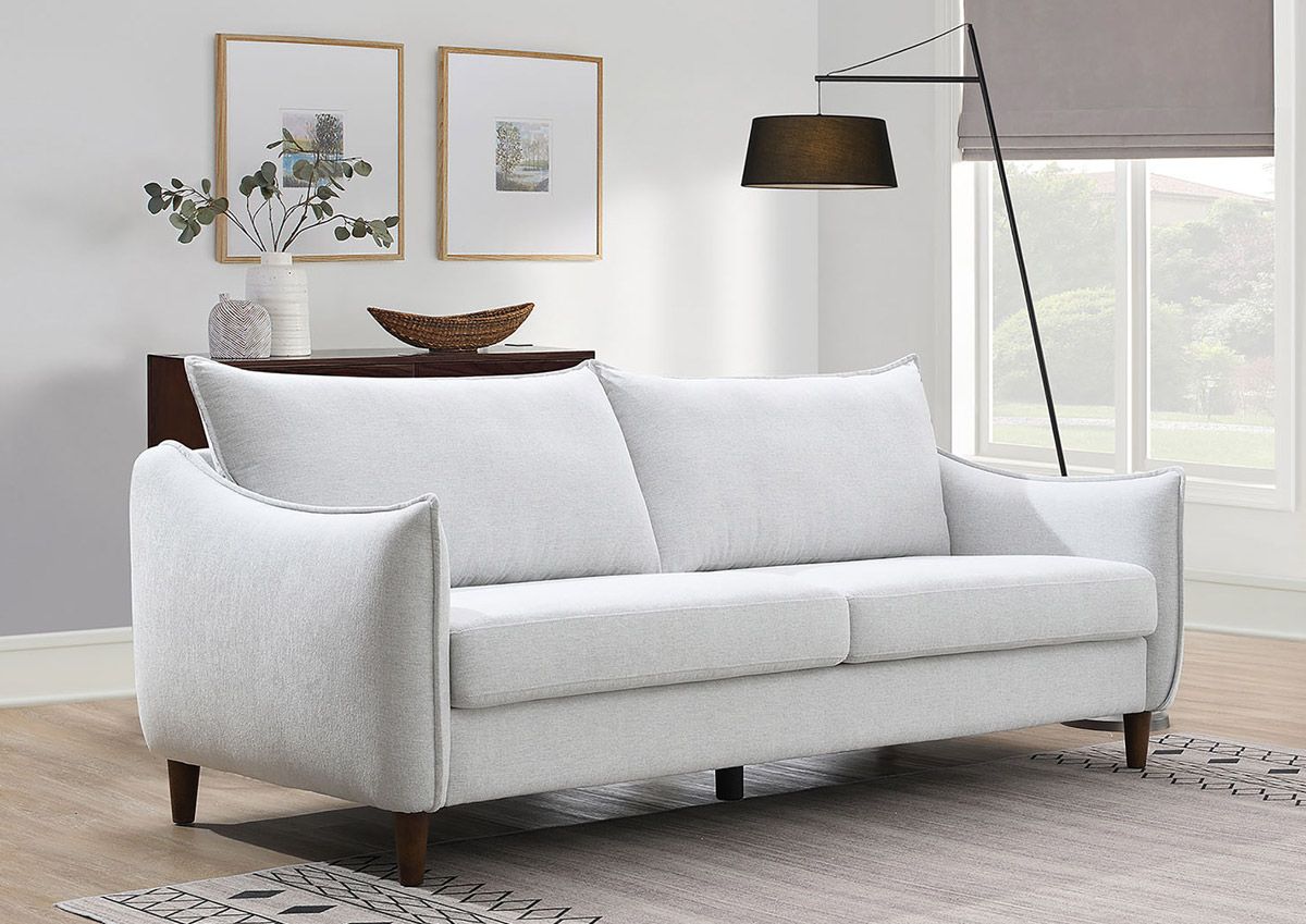 Tirrel Contemporary Sofa Light Grey Chenille