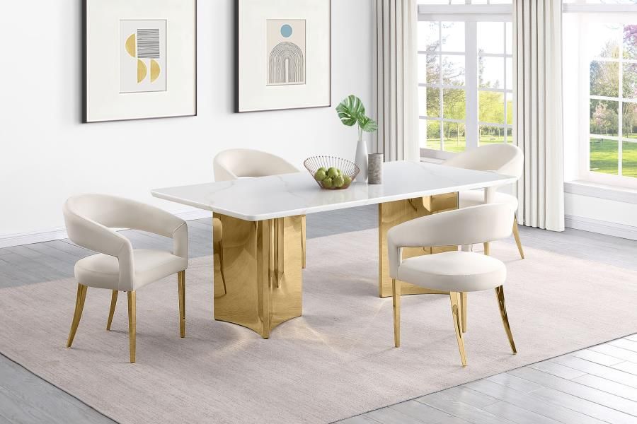 Titan Marble Top Dining Table Set