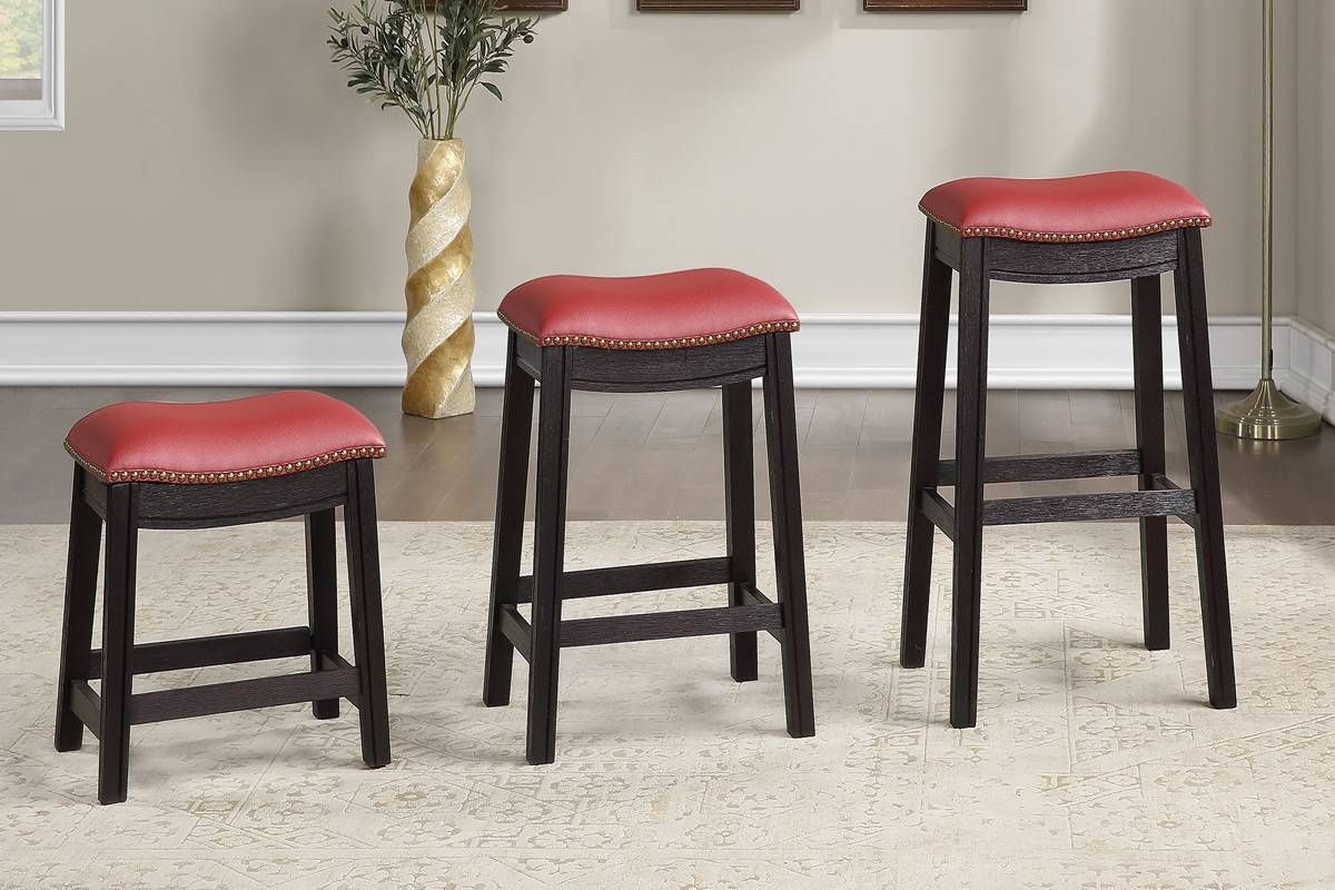 Tobias Burgundy Counter Height Stools