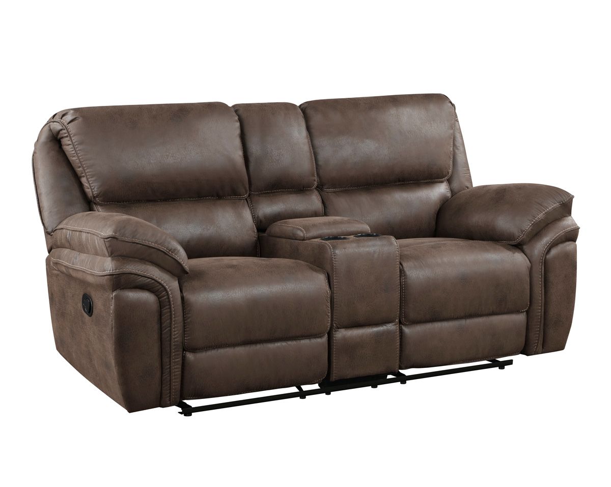 Tomas Brown Microfiber Recliner Loveseat