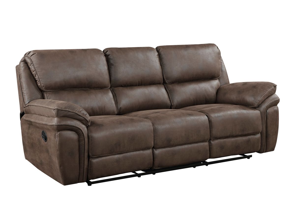 Tomas Brown Microfiber Recliner Sofa