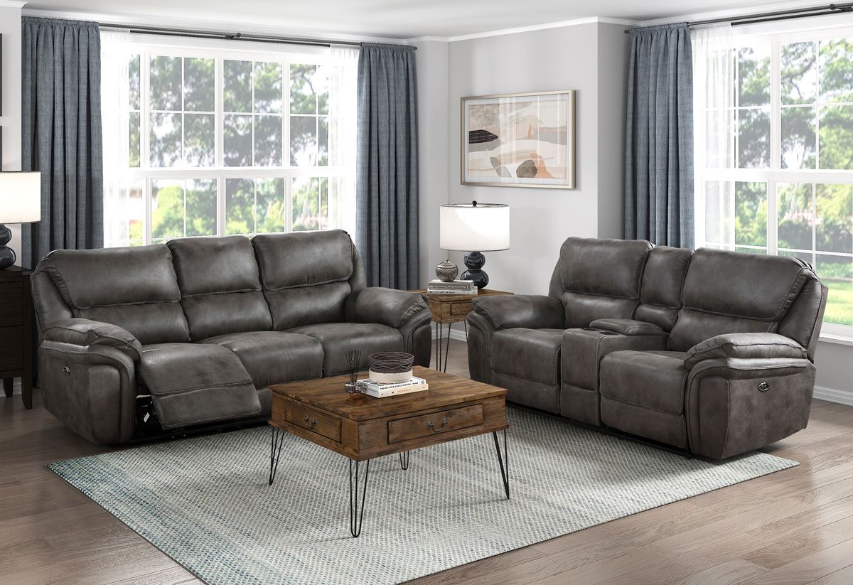 Tomas Grey Power Recliner Sofa Set