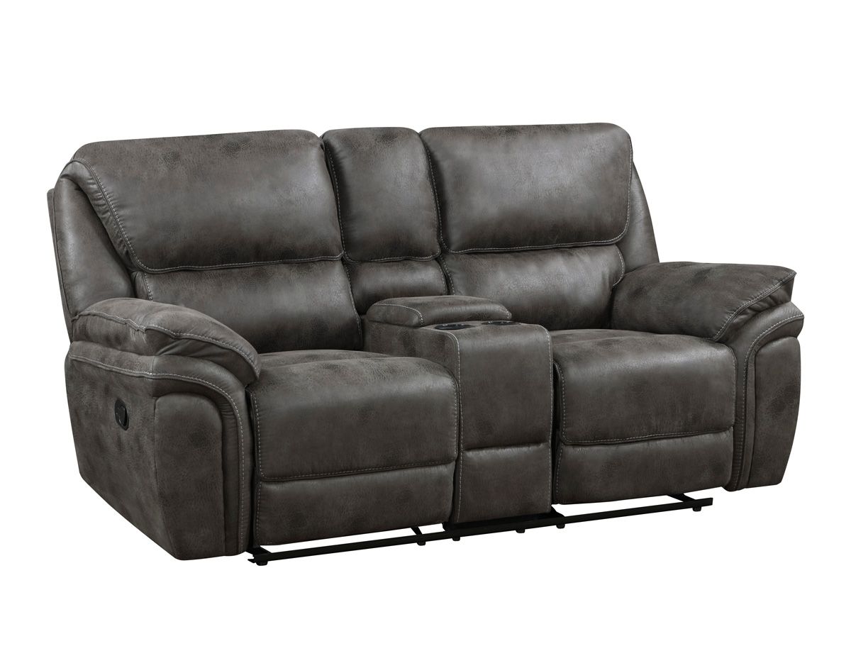 Tomas Grey Microfiber Recliner Loveseat