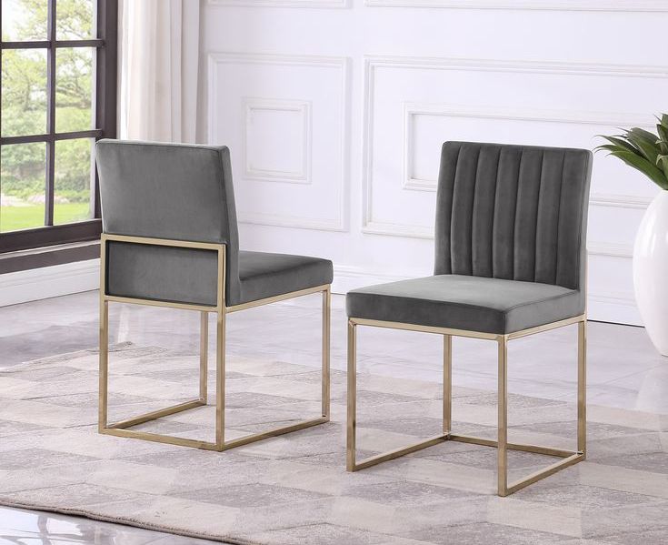 Townsend Grey Velvet Dining Chairs