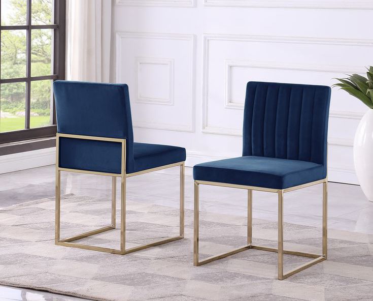 Townsend Navy Blue Velvet Dining Chairs