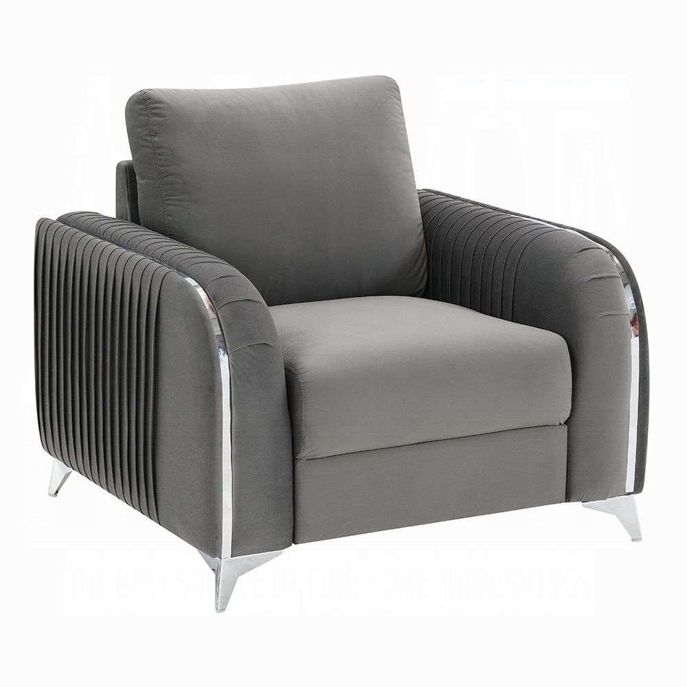 Trevino Modern Chair Grey Velvet