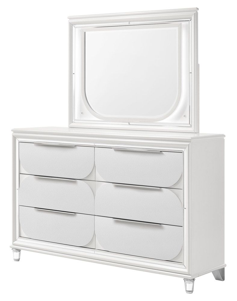 Treviso White Dresser With Mirror