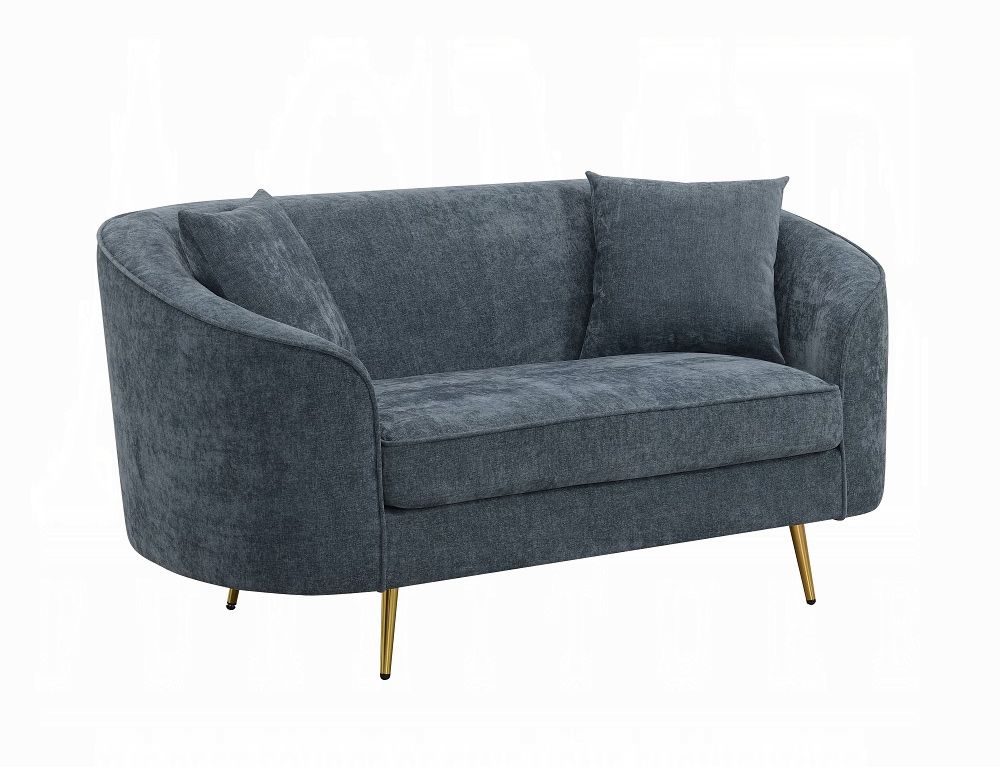 Trey Cobalt Blue Chenille Loveseat