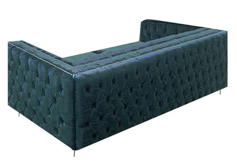 Trey Dark Teal Velvet Sofa Back Side