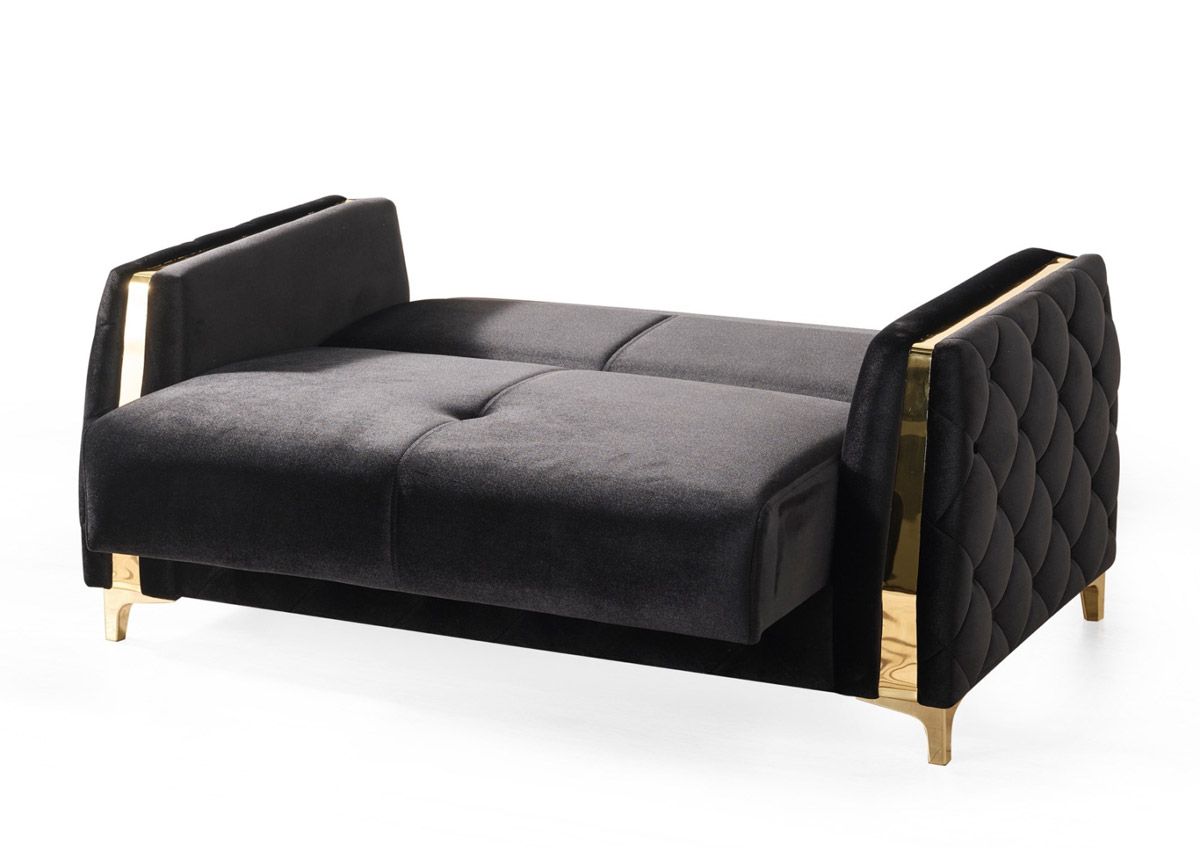 Tucker Black Loveseat Sleeper With Storage