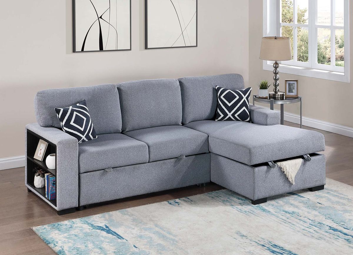 Tucson Grey Boucle Sleeper Sectional