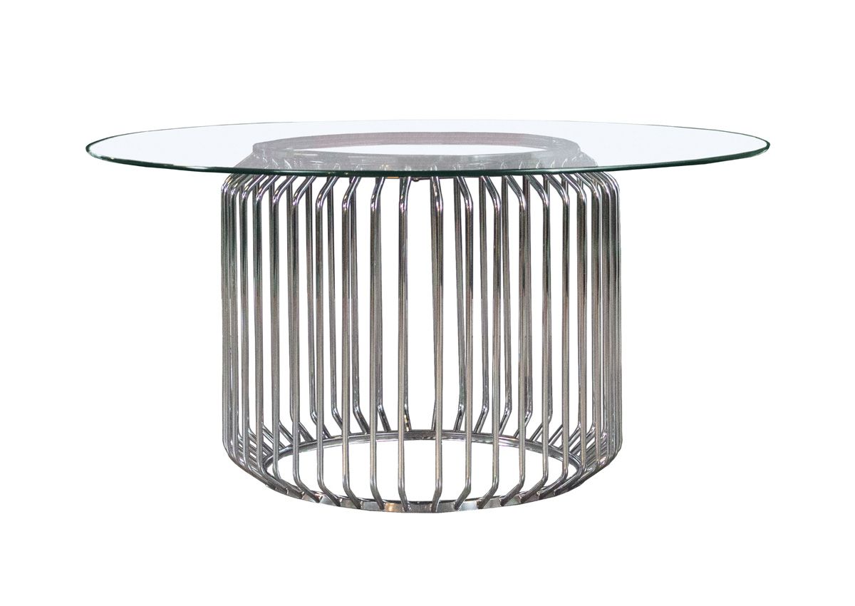 Americano 60-inch Round Glass Top Dining Table