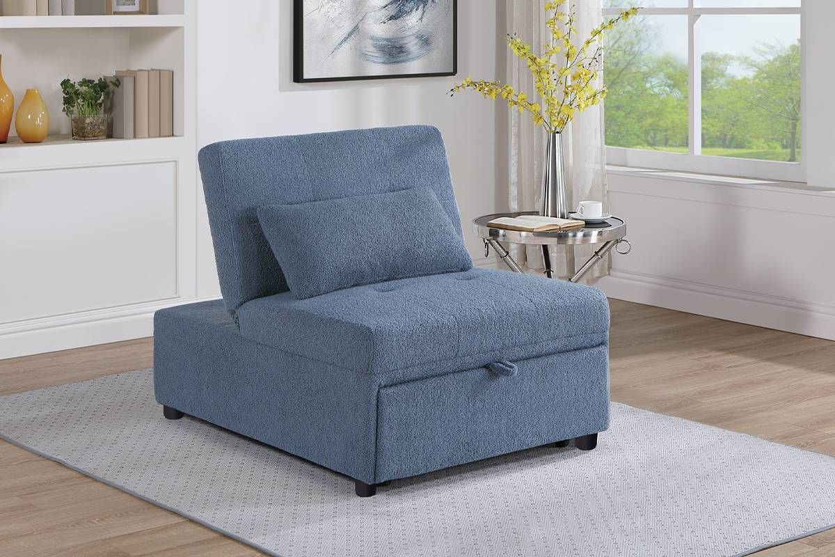 Urien Chair Sleeper Blue Sherpa