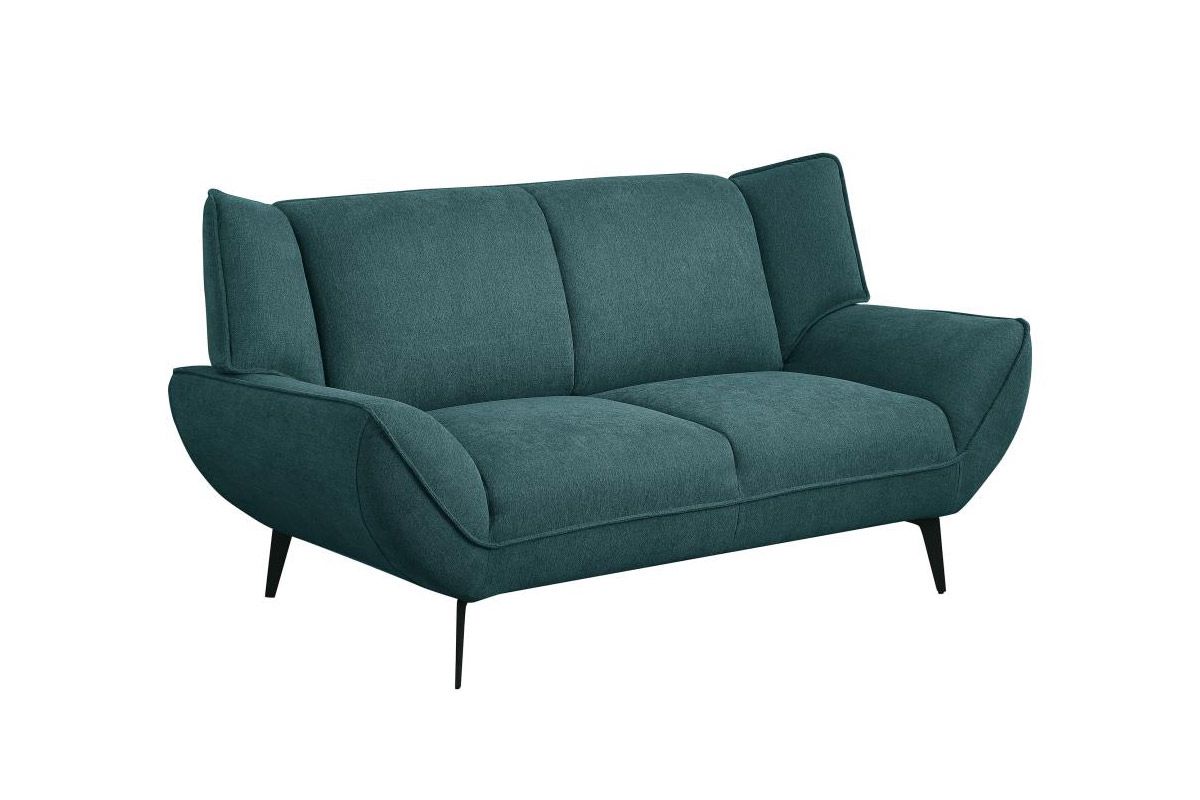 Valentina Teal Fabric Modern Loveseat