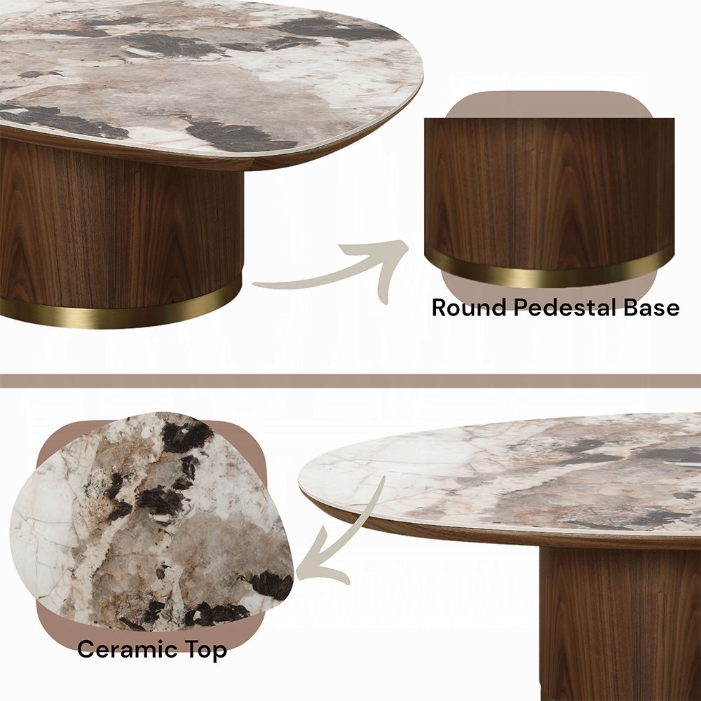 Valor Ceramic Top Coffee Table Details