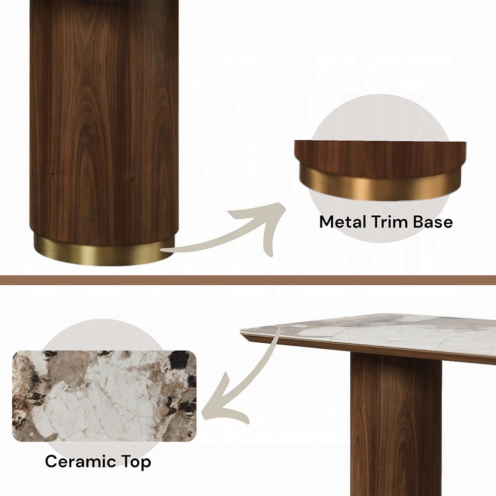 Valor Ceramic Top Dining Table Details