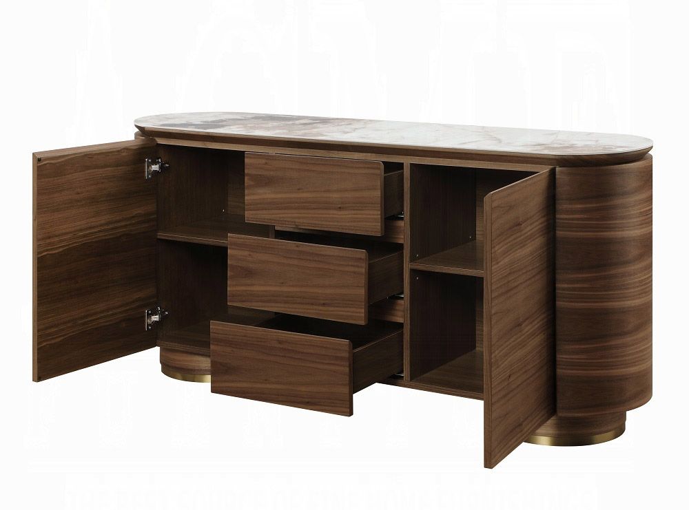 Valor Walnut Finish Server Storage