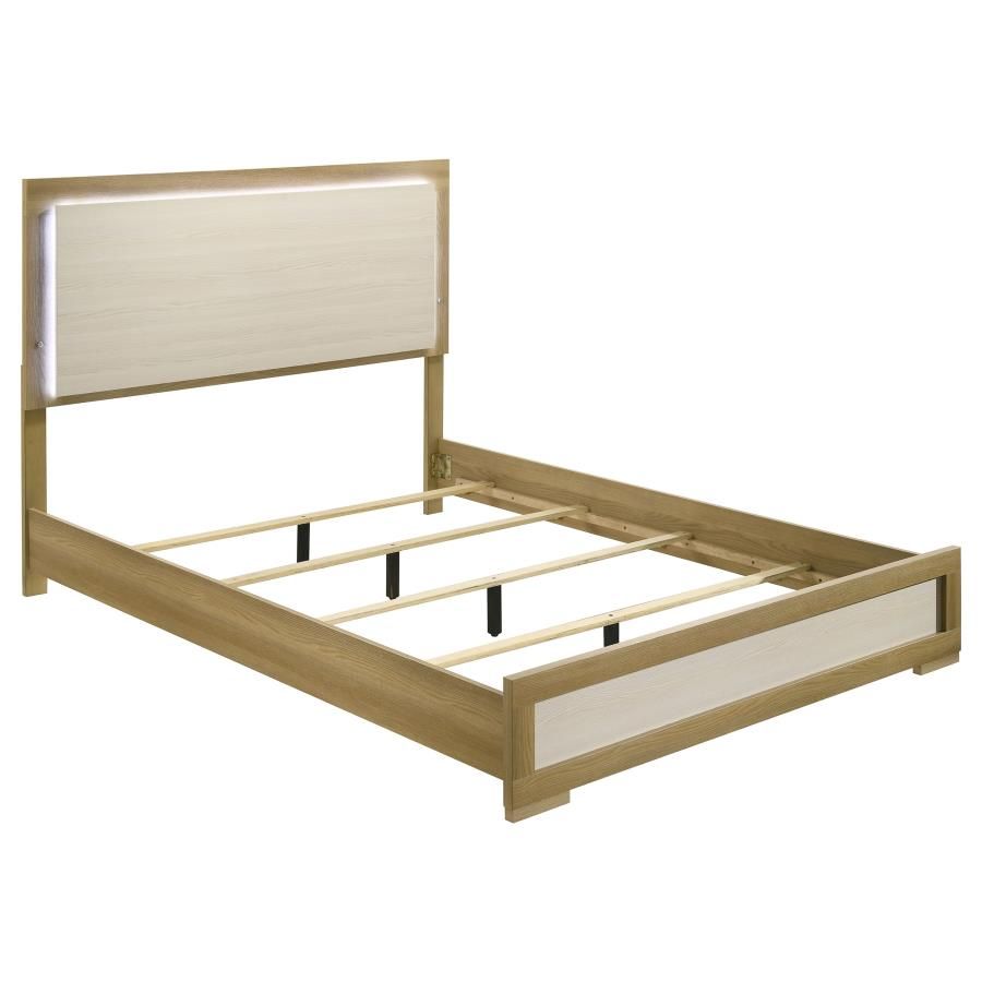 Varada LED Panel Bed Two-Tone Wood