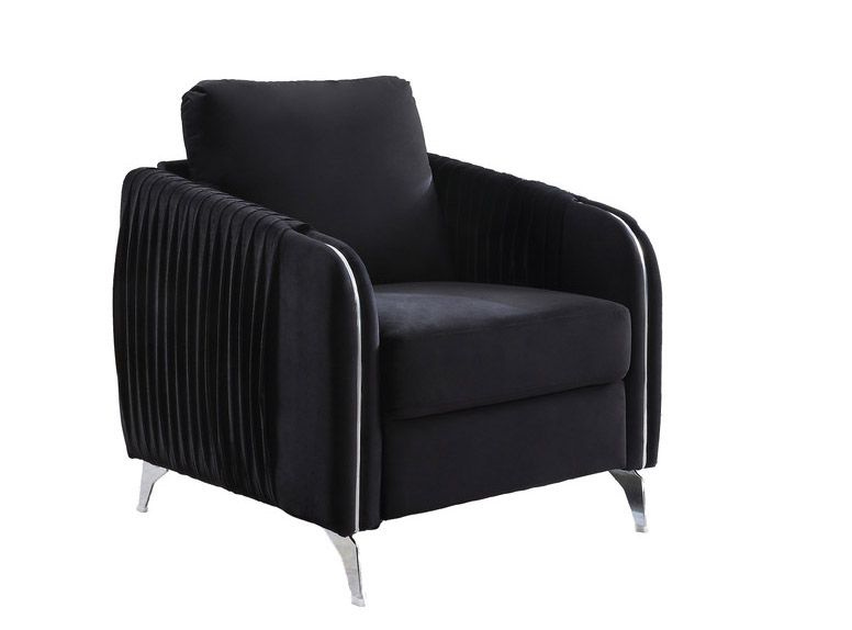 Variel Black Velvet Chair