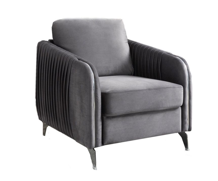 Variel Grey Velvet Chair