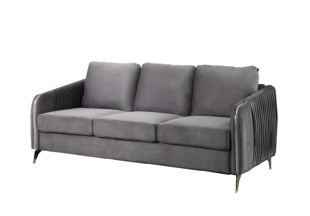 Variel Grey Velvet Sofa