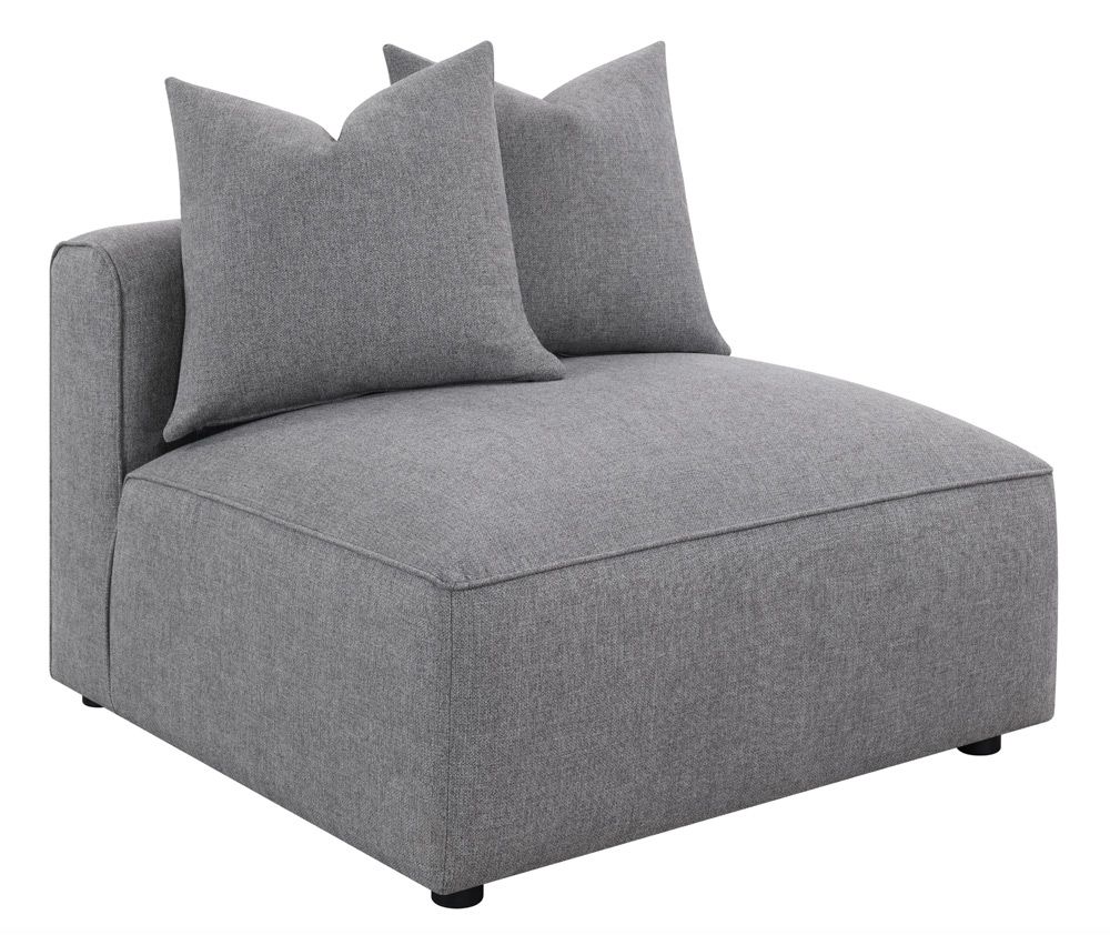 Vega Grey Fabric Armless Chair