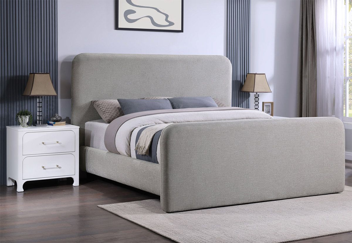 Vegard Platform Bed Grey Fabric