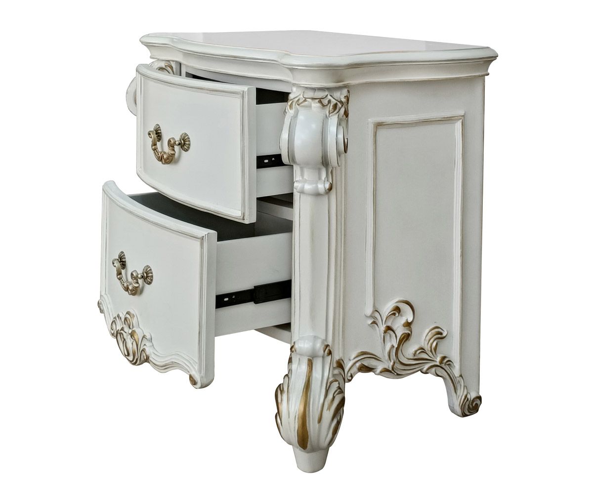 Vendome Antique White Victorian Night Stand