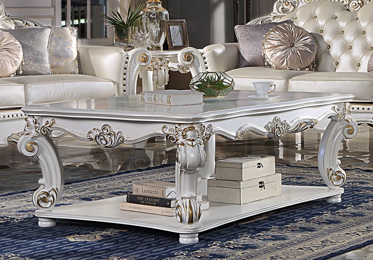 Vendome Antique White Traditional Coffee Table