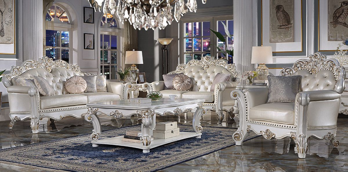 Vendome Antique White Sofa Collection