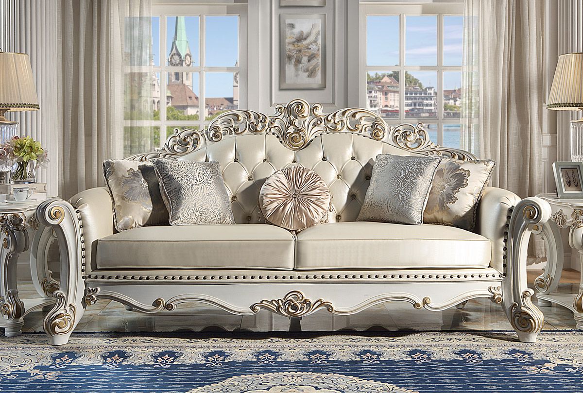 Vendome Antique White Traditional Sofa