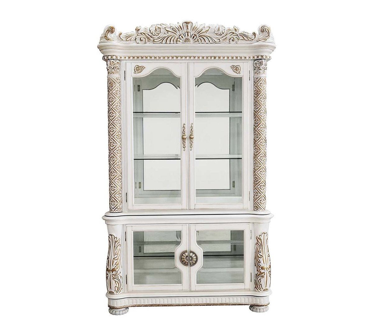 Vendome Curio Cabinet White Finish