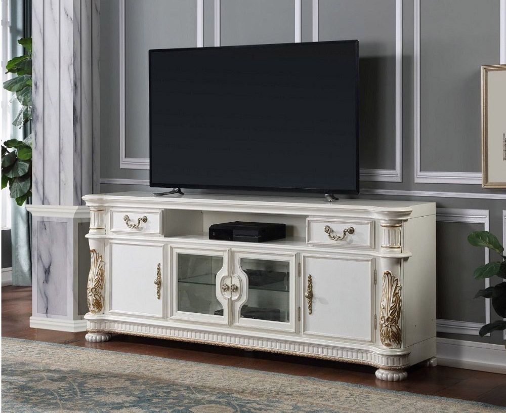 Vendome White Finish Tv Stand