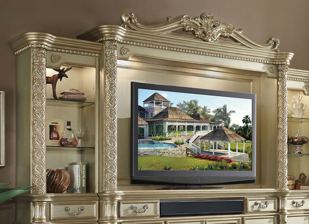 Vendome Patina Gold Traditional Wall Unit,Vendome Patina Gold Traditional TV Stand,Vendome Patina Gold Entertainment Center