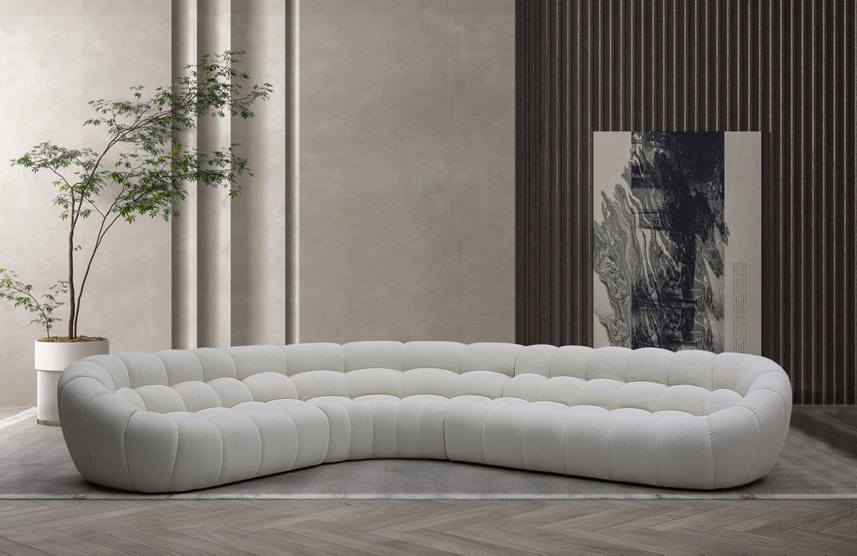 Verity Off-White Fabric Sectional